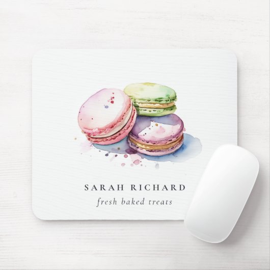 Tapis De Souris Aquarelle colorée Pastel Français Macarons boulang (Avec souris)