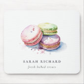 Tapis De Souris Aquarelle colorée Pastel Français Macarons boulang (Devant)