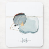 Tapis De Souris Aquarelle Conception de monogramme Abstrait (Devant)