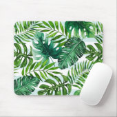 Tapis De Souris Aquarelle contemporaine Motif des Feuilles tropica (Avec souris)