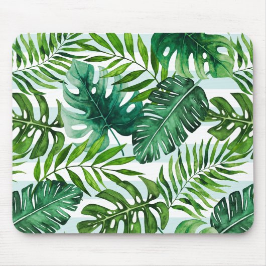 Tapis De Souris Aquarelle contemporaine Motif des Feuilles tropica (Devant)