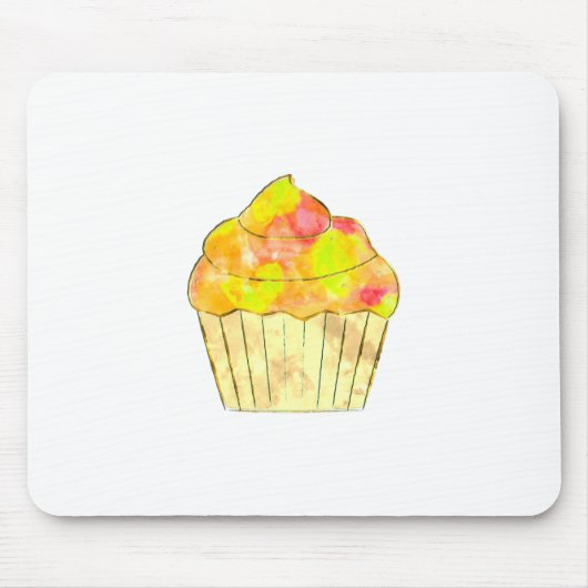 Tapis De Souris Aquarelle Cupcake Peinture (Devant)
