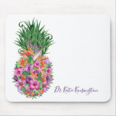 Tapis De Souris Aquarelle d'ananas tropical personnalisé (Devant)