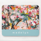 Tapis De Souris Aquarelle d'art Abstrait moderne Floral Personnali (Devant)