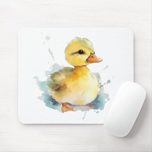 Tapis De Souris Aquarelle de canard bébé Mousepad (Avec souris)