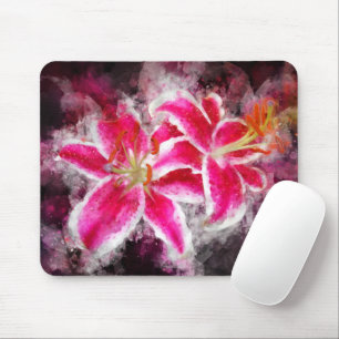 Tapis De Souris Aquarelle de fleur de Stargazer Lily - bb 03