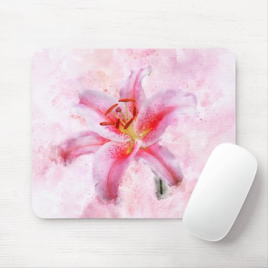 Tapis De Souris Aquarelle de fleur de Stargazer Lily - wb 01 (Avec souris)