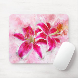 Tapis De Souris Aquarelle de fleur de Stargazer Lily - wb 03