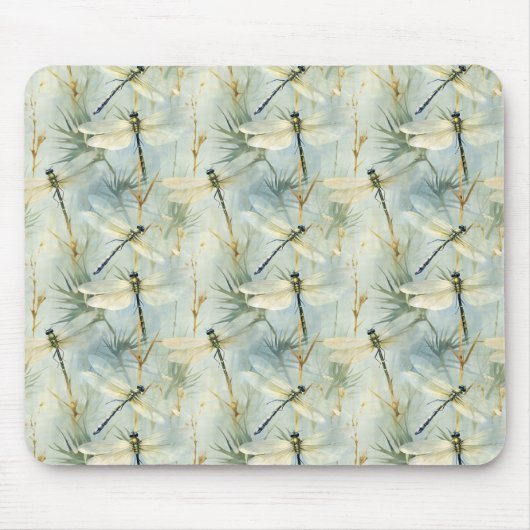 Tapis De Souris Aquarelle de libellule paisible (Devant)