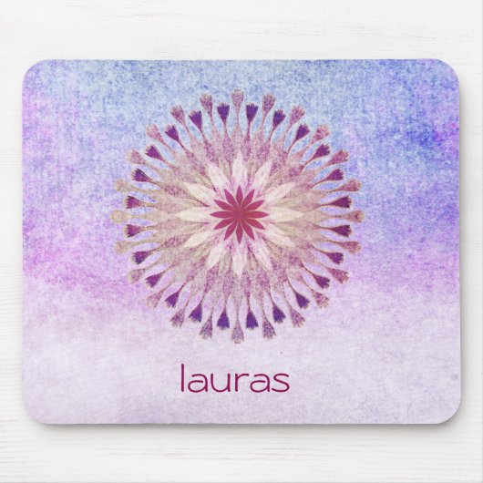Tapis De Souris Aquarelle de Lotus Fleur Méditation Yoga (Devant)