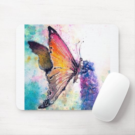Tapis De Souris aquarelle de papillon (Avec souris)