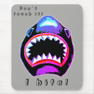 Tapis De Souris Aquarelle de requin rose violet illustration