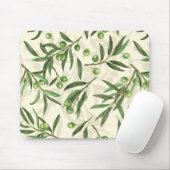 Tapis De Souris Aquarelle des branches d'olive (Avec souris)