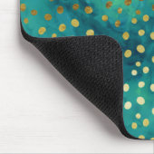 Tapis De Souris Aquarelle dorée et Turquoise Glam moderne Mousepad (Coin)