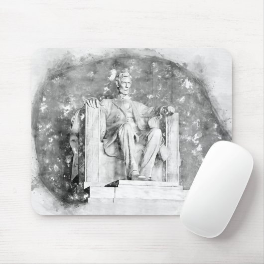 Tapis De Souris Aquarelle du Mémorial Lincoln (Avec souris)
