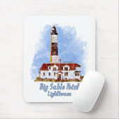 Tapis De Souris Aquarelle du phare de Big Sable Point - Michigan (Avec souris)