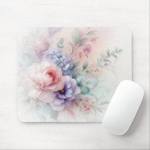 Tapis De Souris Aquarelle Élégante Fleurs Aquarell Tendance