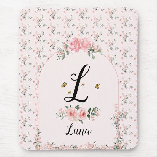 Tapis De Souris Aquarelle Elégante Roses Roses Roses Rose avec Pap (Devant)