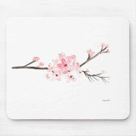 Tapis De Souris Aquarelle en fleurs de cerisier (Devant)