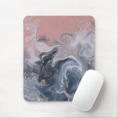 Tapis De Souris Aquarelle en marbre rose gris-noir (Avec souris)