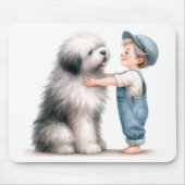 Tapis De Souris Aquarelle et son chien (Devant)