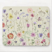 Tapis De Souris Aquarelle féminine fleur sauvage Florale été (Devant)