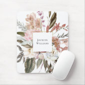 Tapis De Souris Aquarelle féminine rustique Fleurs sauvages Floral (Avec souris)