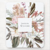 Tapis De Souris Aquarelle féminine rustique Fleurs sauvages Floral (Devant)