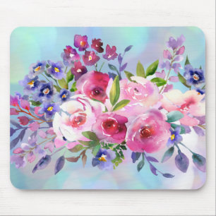 Tapis De Souris Aquarelle Fleurs Pad Souris