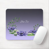 Tapis De Souris Aquarelle Fleurs pourpres Mousepad (Avec souris)