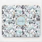 Tapis De Souris Aquarelle florale claire Clematis Nom (Devant)