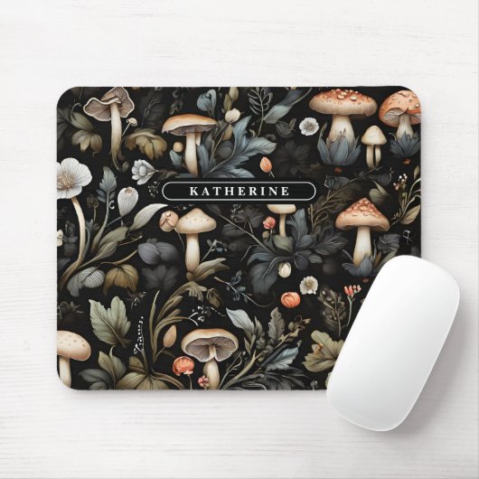 Tapis De Souris Aquarelle Forêt Verdure Champignons Automne (Avec souris)