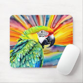 Tapis De Souris Aquarelle générée par l'IA mignonne Style perroque (Avec souris)