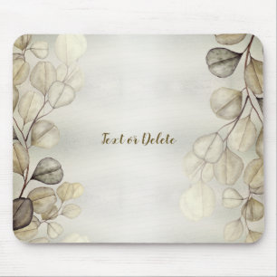 Tapis De Souris Aquarelle Golden Eucalyptus Foliage brillant éléga