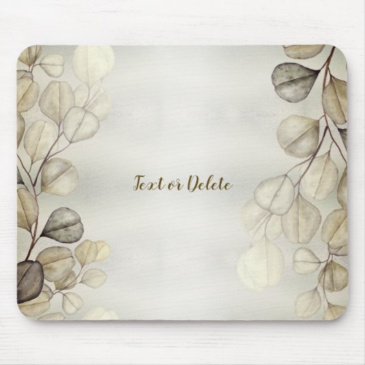Tapis De Souris Aquarelle Golden Eucalyptus Foliage brillant éléga (Devant)