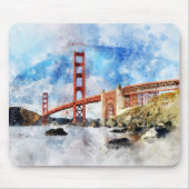 Tapis De Souris Aquarelle Golden Gate Bridge à San Francisco (Devant)