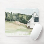 Tapis De Souris Aquarelle Grange blanche (Avec souris)