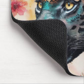Tapis De Souris Aquarelle Jaguar Art Floral (Coin)