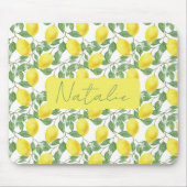 Tapis De Souris Aquarelle jaune citron nom motif pavé de souris (Devant)