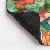 Tapis De Souris Aquarelle Koi et Lys d'eau Mousepad (Coin)