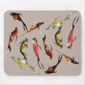 Tapis De Souris Aquarelle koi poisson rouge brun or (Devant)