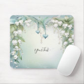Tapis De Souris Aquarelle Lily de la Vallée Mousepad (Avec souris)