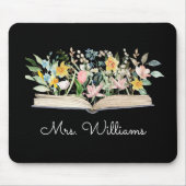 Tapis De Souris Aquarelle Livre Fleur Floral Appréciation de l'ens (Devant)
