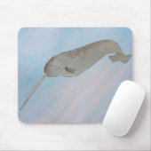 Tapis De Souris Aquarelle Mammifère Marin Narwhal (Avec souris)