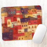 Tapis De Souris Aquarelle Maroc<br><div class="desc">Aquarelle du village d'Ait Benhaddou au Maroc. Il présente des couleurs chaudes et une architecture particulière. Art original de Nic Squirrell.</div>