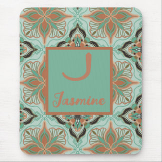 Tapis De Souris Aquarelle Marocaine Vintage Floral Mint
