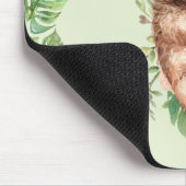 Tapis De Souris Aquarelle mignonne Sloth & Feuilles tropicaux (Coin)