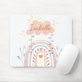 Tapis De Souris Aquarelle monogramme mou Arc-en-ciel enfants (Avec souris)