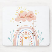 Tapis De Souris Aquarelle monogramme mou Arc-en-ciel enfants (Devant)