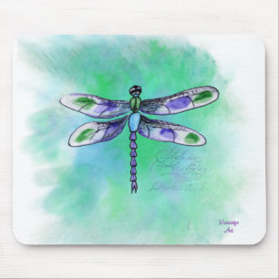 Tapis De Souris Aquarelle Mousepad de libellule